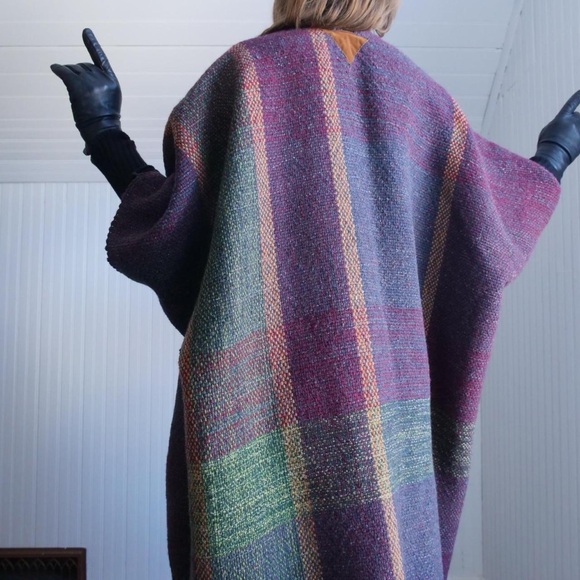 SOLD ✨ please do not purchase ✨80s/90s plaid poncho - Picture 2 of 8